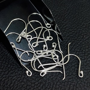 925 Sterling Silver Ear Wire - Wire Hooks - French Hook Ear Wire - Setting For Making - DIY Jewelry Supplies -  With 2 MM Ball - 18 MM Hooks