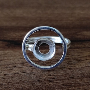 Designer Bezel Cup Runder offener leerer Ring, 925 Sterlingsilber-Ring, Einstellung für die Herstellung von Ring 5 MM bis 50 MM, DIY Schmuckzubehör