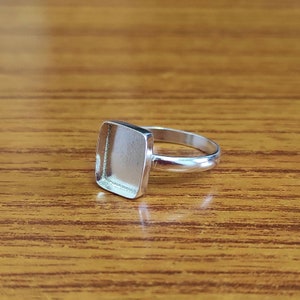 925 Sterling Silver Collet Octagon Ring, Plain Bezel Cup Close Blank Ring, Setting For Making Ring 6X4 MM To 15X20 MM, DIY Jewelry Supplies