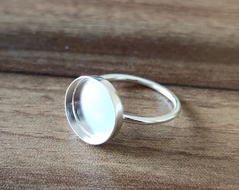 Plain Bezel Cup Round Close Blank 925 Sterling Silver Ring, Setting For Making Ring 3 To 50 MM, DIY Jewelry Supplies