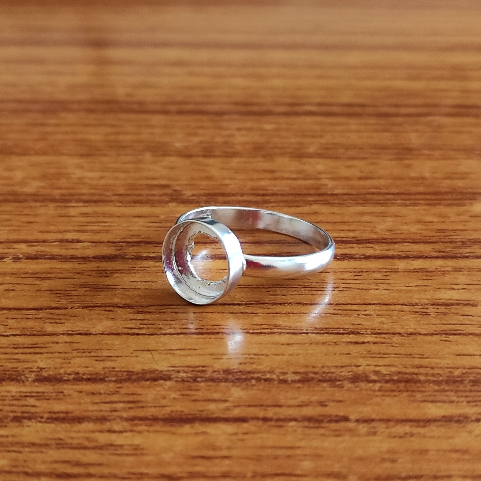 Plain Bezel Cup Round Open Blank Ring, 925 Sterling Silver Collet Round Ring, Setting For Making Ring 2 MM To 40 MM, DIY Jewelry Supplies