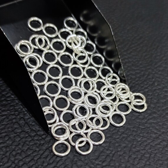 10pcs 6mm Sterling Silver Closed Jump Rings – 18 Gauge, Soldered, 925 Silver (Mayas Gems)