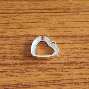 Plain Bezel Cup Open Blank 925 Sterling Silver Collet Heart Pendant, Setting For Making Pendant 3x3 MM To 40x40 MM, DIY Jewelry Supplies
