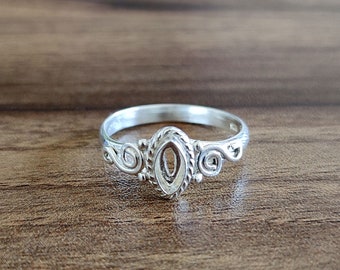Bague cadeau fait main pierre précieuse améthyste verte en argent sterling 92