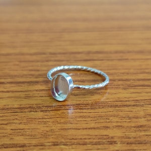 925 Sterling Silver Oval Spiral Wire Ring, Bezel Cup Close Blank Ring, Setting For Making Ring 6x4 MM To 20x25 MM, DIY Jewelry Supplies