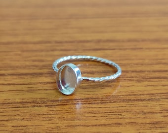 925 Sterling Silver Oval Bezel Ring Blank: DIY Jewelry (6x4 MM To 20x25 MM)