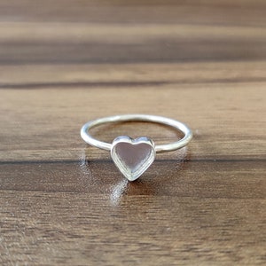 925 Sterling Silver Heart Ring Blank: Bezel Cup Setting, DIY Jewelry (3-40mm)