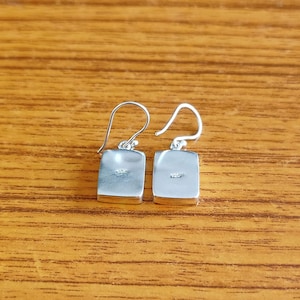 925 Sterling Silver Collet Rectangle Plain Bezel Cup Close Blank Dangle Earring, Setting For Making Earring 6X4 MM To 35X40 MM, DIY Jewelry image 4