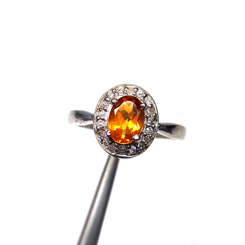 BEAUTIFUL Citrine /& CZ 925 Sterling Silver Solitaire RingFor WomenHandmade Silver JewelryDesigner Silver Gemstone Solitaire Ring