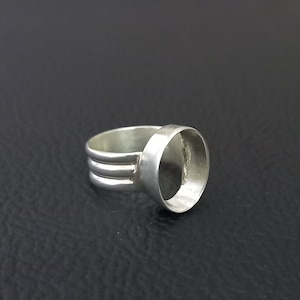 Amazing Design Plain Bezel Open Blank Collet Oval 925 Sterling Silver Ring, Setting For Making Ring 6x4 To 35x40 MM, DIY Jewelry Supplies