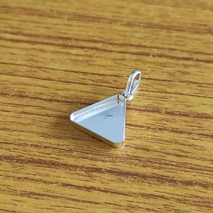 Plain Bezel Cup Close Blank 925 Sterling Silver Collet Trillion Pendant, Setting For Making Pendant 3x3 MM To 30x30 MM, DIY Jewelry Supplies