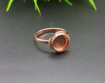 3-40 MM 925 Sterling Silver Rose Gold Bezel Ring Blank, DIY Ring Base