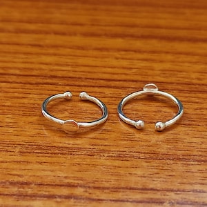 Adjustable 925 Sterling Silver Collet Round Ring, Plain Base For Art Deco Pad Blank Ring, DIY Jewelry Supplies, Ring For Women