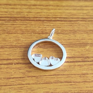 3 Heart Stone Round Bezel Cup 925 Sterling Silver Collet Close Blank Pendant, Setting For Making Pendant 7x7 MM, DIY Jewelry Supplies
