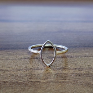 Plain Bezel Cup Open Blank Ring, 925 Sterling Silver Marquise Collet Ring, Setting For Making Ring 3x5 MM To 12x24 MM, DIY Jewelry Supplies