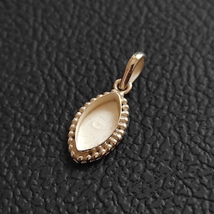 Beaded Bezel Cup Close Blank 925 Sterling Silver Collet Marquise Pendant, Setting For Making Pendant 3x5 To 12x24 MM, DIY Jewelry Supplies