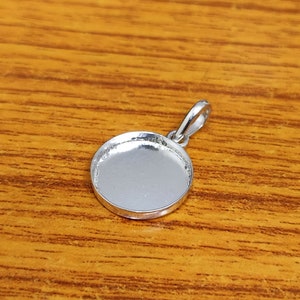 925 Sterling Silver Collet Round Plain Bezel Cup, Close Blank Pendant, Setting For Making Pendant 3 MM To 30 MM, DIY Jewelry Supplies