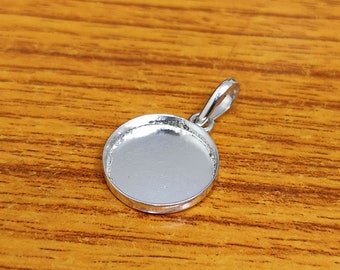 925 Sterling Silver Collet Round Plain Bezel Cup, Cierre colgante en blanco, ajuste para hacer colgante de 3 MM a 30 MM, suministros de joyería de bricolaje