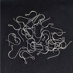 925 Sterling Silver Ear Wire - Wire Hooks - French Hook Ear Wire - Setting For Making - DIY Jewelry Supplies - With 925 Stamp - 20 MM Hooks