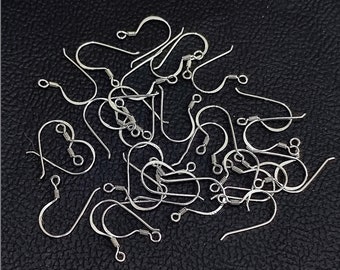 925 925 Sterling Silver Ear Wires: French Hooks, DIY Jewelry Making (20 MM)
