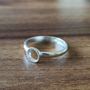 925 Sterling Silber Collet Rundring, Schlichte Lünette Tasse runder offener Rohling, 2 MM bis 40 MM, DIY Schmuckzubehör