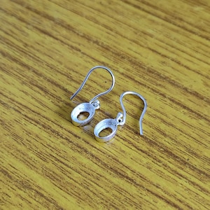 Plain Bezel Open Blank Collet Oval 925 Sterling Silver Earring, Setting For Making Earring 6x4 MM To 35x40 MM, DIY Jewelry Supplies