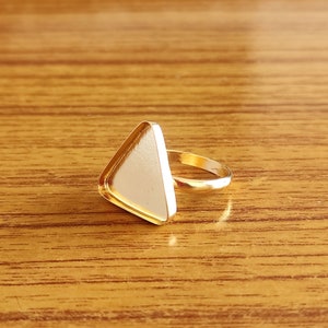 925 Sterling Silver Trillion Plain Bezel Cup Close Blank Gold Plated Ring, Setting For Making Ring 3x3 MM To 40x40 MM, DIY Jewelry Supplies