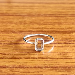 Rohling für achteckige Ringfassung aus 925er Sterlingsilber: DIY-Schmuckzubehör (6 x 4 bis 15 x 20 mm)