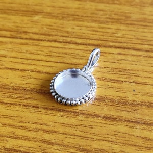 925 Sterling Silver Collet Round Beaded Bezel Cup, Close Blank Pendant, Setting For Making Pendant 3 MM To 40 MM, DIY Jewelry Supplies