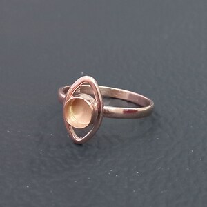 ROSE Gold Plated New Bezel Cup Round Close Blank Ring, 925 Sterling Silver Collet Round Ring, Setting For Making Ring 3 mm To 40 mm, DIY