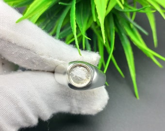 925 Sterling Silver Collet Round Ring, Solid Bezel Cup Round Close Blank Ring, Instelling voor het maken van Ring 8 MM, DIY Sieraden Benodigdheden