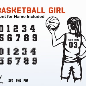 Basketball Girl svg, Basketball svg, École de basket-ball, Femme Basketball, Basketball Mom, Fichiers SVG pour Cricut, Silhouettes