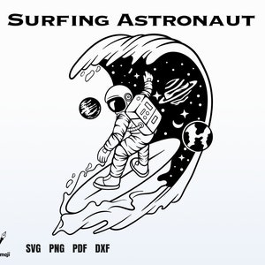 Astronaut Space Surfing svg, Astronaut svg, Astronaut Clipart, Astronaut Cut Files, Space svg, Planet Galaxy Moon Stars svg, Cricut Cut Files