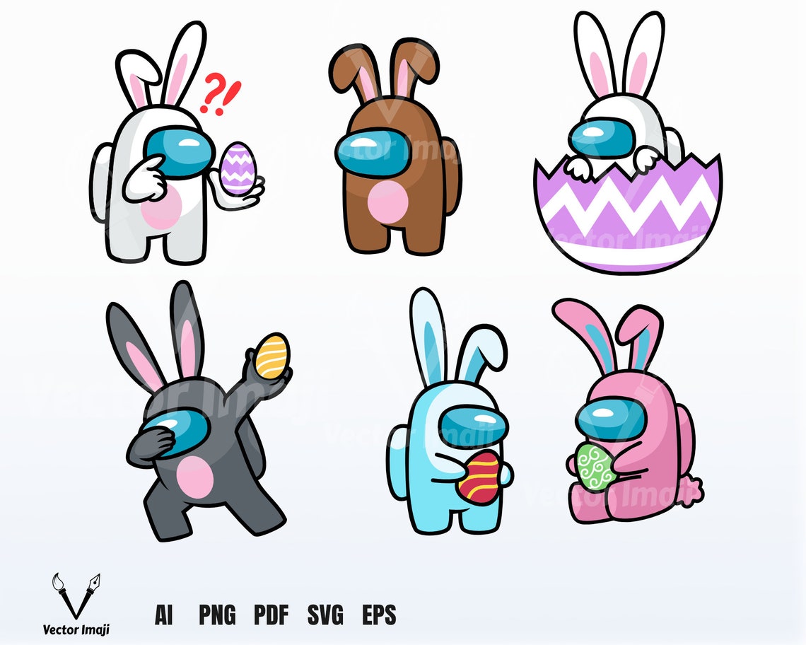 Among Us Easter svg Happy Easter Among Us svg Among Us Bunny | Etsy