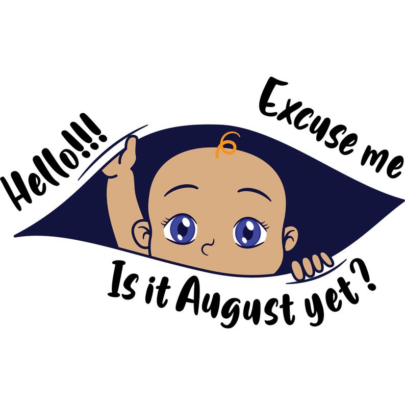 Peeking Baby August SVG, Maternity Pregnancy Design (digital File) - Etsy