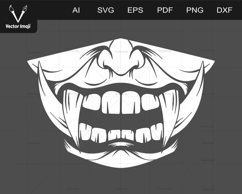 Download Devil Scary Face Mask svg Vampire Fang Mask svg Monster ...