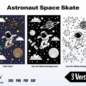 Space svg, Cute Astronaut svg, Kid astronaut svg, Astronaut svg, Astronaut Skate svg, SVG Cut Files for Cricut, Planets svg, Silhouette