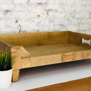 Customizable Raised Wooden Dog Bed, Mid Century Modern, Elevated Pet Bed Furniture, Handmade orthopaedic Wood Dog Bed Frame