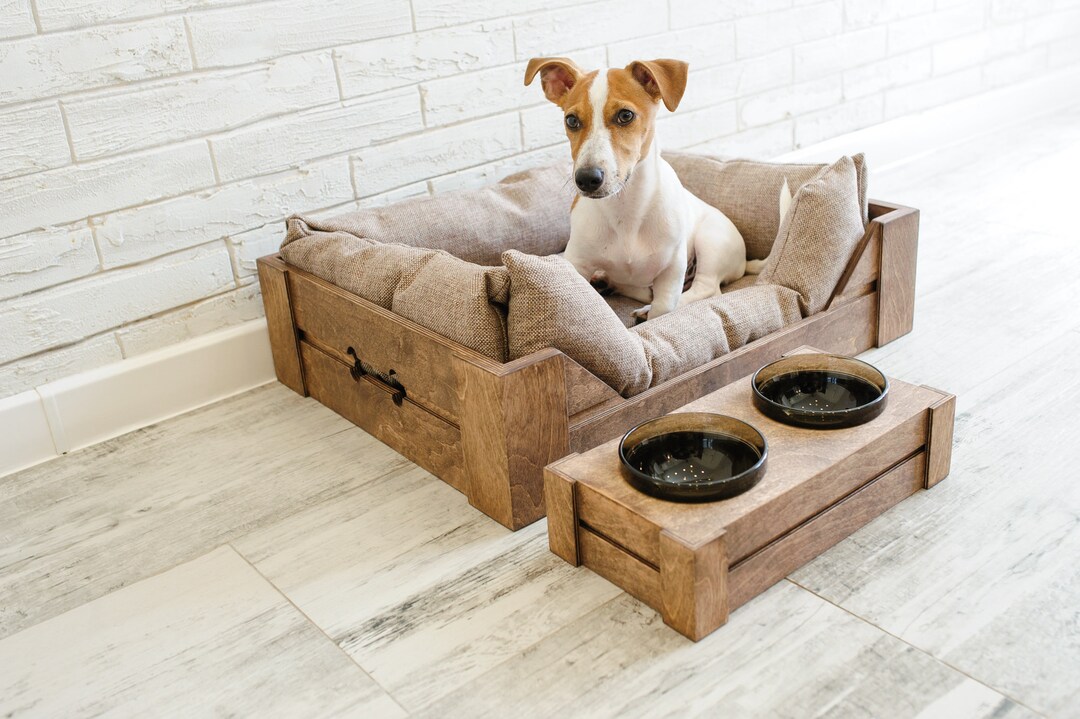 Medium Large Wood Bed for Dogs Wicker Bed for Dogs Bed for Cats Wicker Basket for Dogs Dog Sofa Bed With Frame Dog Bed Furniture Etsy Canada