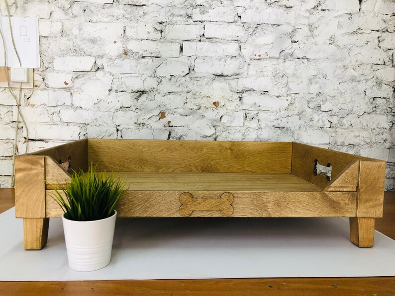Customizable Raised Wooden Dog Bed Mid Century Modern Etsy