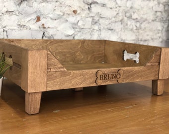 Customizable Raised Wooden Dog Bed, Mid Century Modern, Elevated Pet Bed Furniture, Handmade orthopaedic Wood Dog Bed Frame