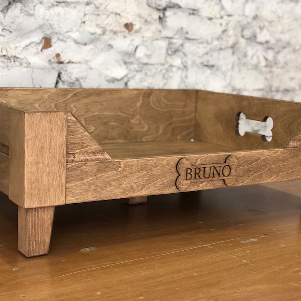 Customizable Raised Wooden Dog Bed, Mid Century Modern, Elevated Pet Bed Furniture, Handmade orthopaedic Wood Dog Bed Frame