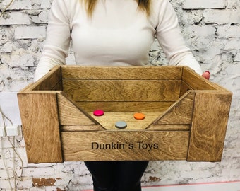 Dog Wooden Toy Box || Personalized Pet Toy Box || Pet accessories || Large Wooden Dog Toy Box || Wood Crate With Handles || Dog Box