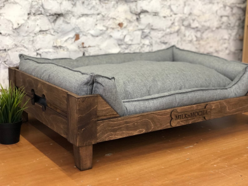 Customizable Raised Wooden Dog Bed Mid Century Modern Etsy