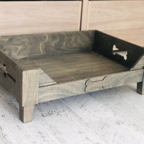 Customizable Raised Wooden Dog Bed Mid Century Modern Etsy