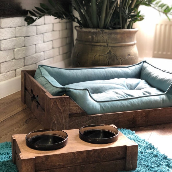 Wooden Dog Bed Etsy