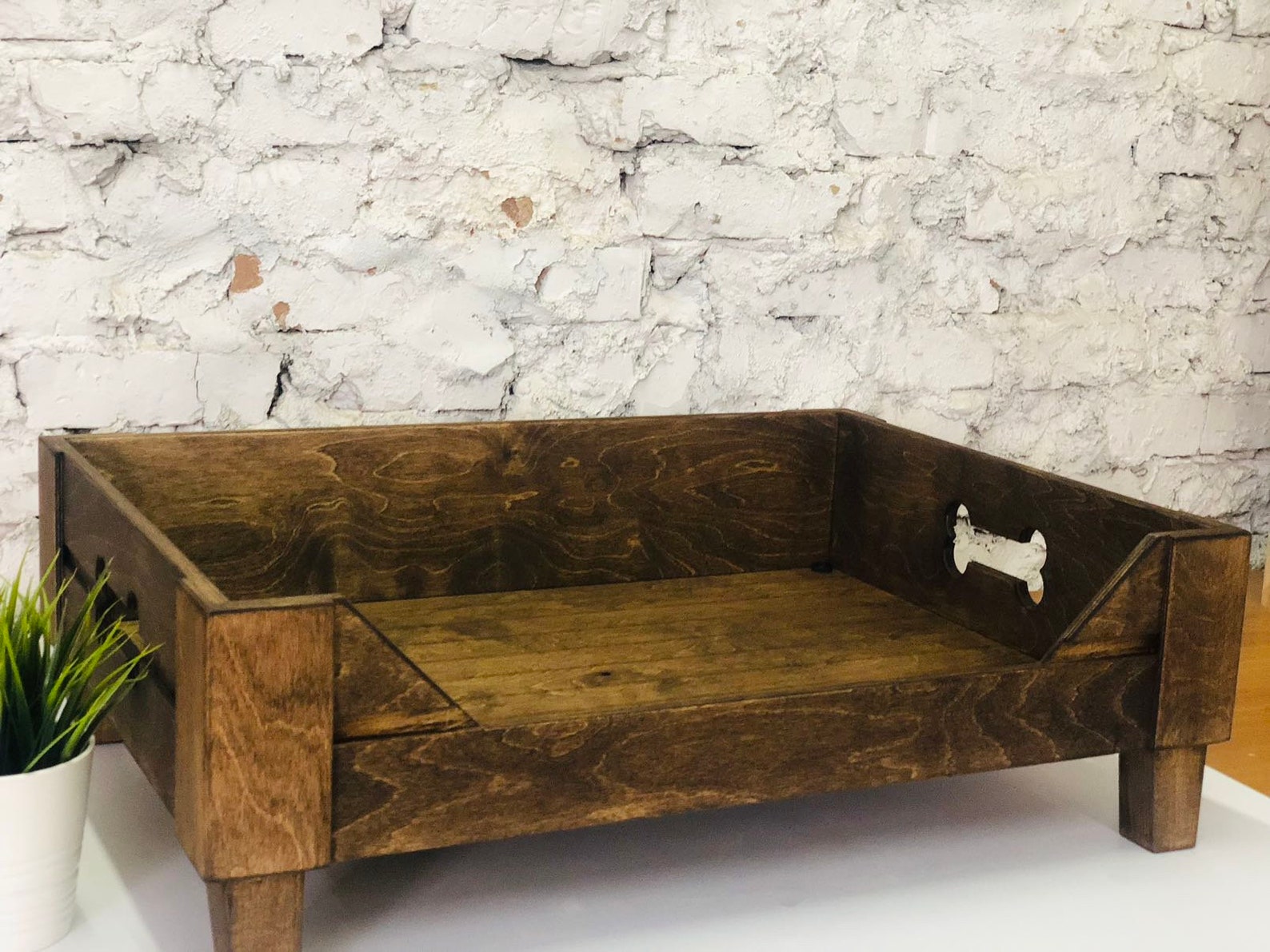 Customizable Raised Wooden Dog Bed, Mid Century Modern, Elevated Pet