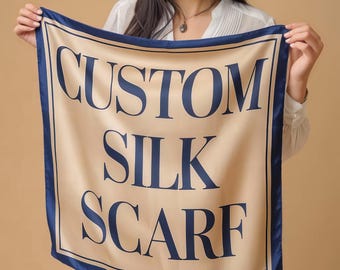 Custom Satin Silk Scarf Personalized Luxury Accessory Handmade Gift Bridal Party Gift Wedding Gift Custom Silk Scarf Silk Dreamery Scarf