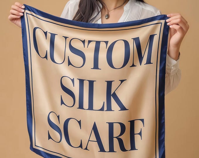 Custom Satin Silk Scarf Personalized Luxury Accessory Handmade Gift Bridal Party Gift Wedding Gift Custom Silk Scarf Silk Dreamery Scarf