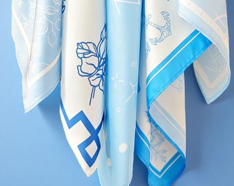 Aangepaste zijden sjaal huwelijkscadeau sjaal, gepersonaliseerde satijnen zijden sjaal, aangepaste logo bandana, cadeaus bruidsmeisje, bedrijfssjaal, aangepaste satijnen bandana